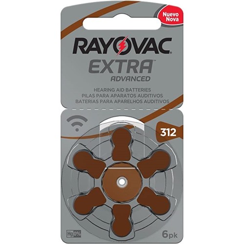 Pilha Auditiva 312 Rayovac Extra C/ 6 312AUX-6XEBRA