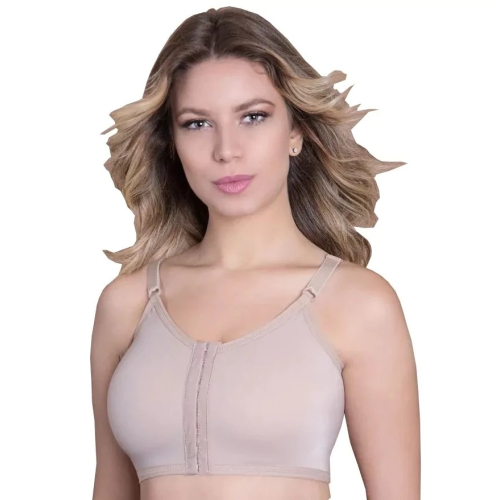 Sutia Pos Cirurgico Mamoplastia Sem Costura Fecho Frontal 2GG Chocolate 60124 New Form