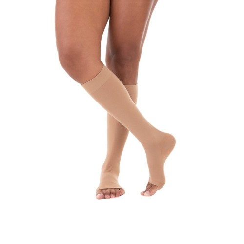 Meia de Compressão Venosan Ultraline 4000 Panturrilha 3/4 20-30 AD P Pe Aberto Bege