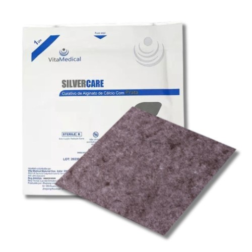 Curativo Alginato Com Prata AG 10,0 x 10,0cm 1un SilverCare Vita Medical