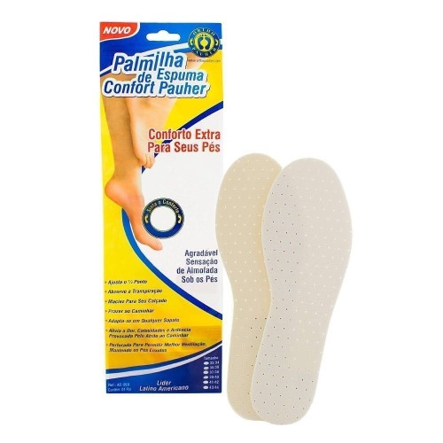 Palmilha De Espuma Confortpauher Branca 33/34 Ortho Pahuer AC060