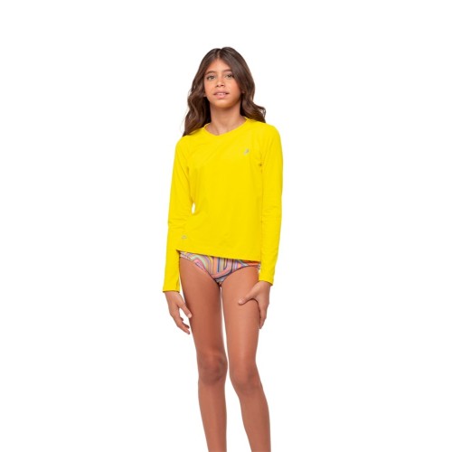 Camisa UV Manga Longa Infantil Amarelo RR002 Radar UV - COR: Amarelo, TAMANHO: 2